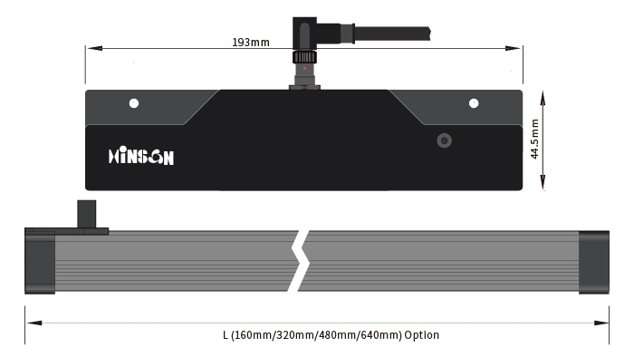 コンパクト設計かつ複数長さラインナップのイメージ図です。