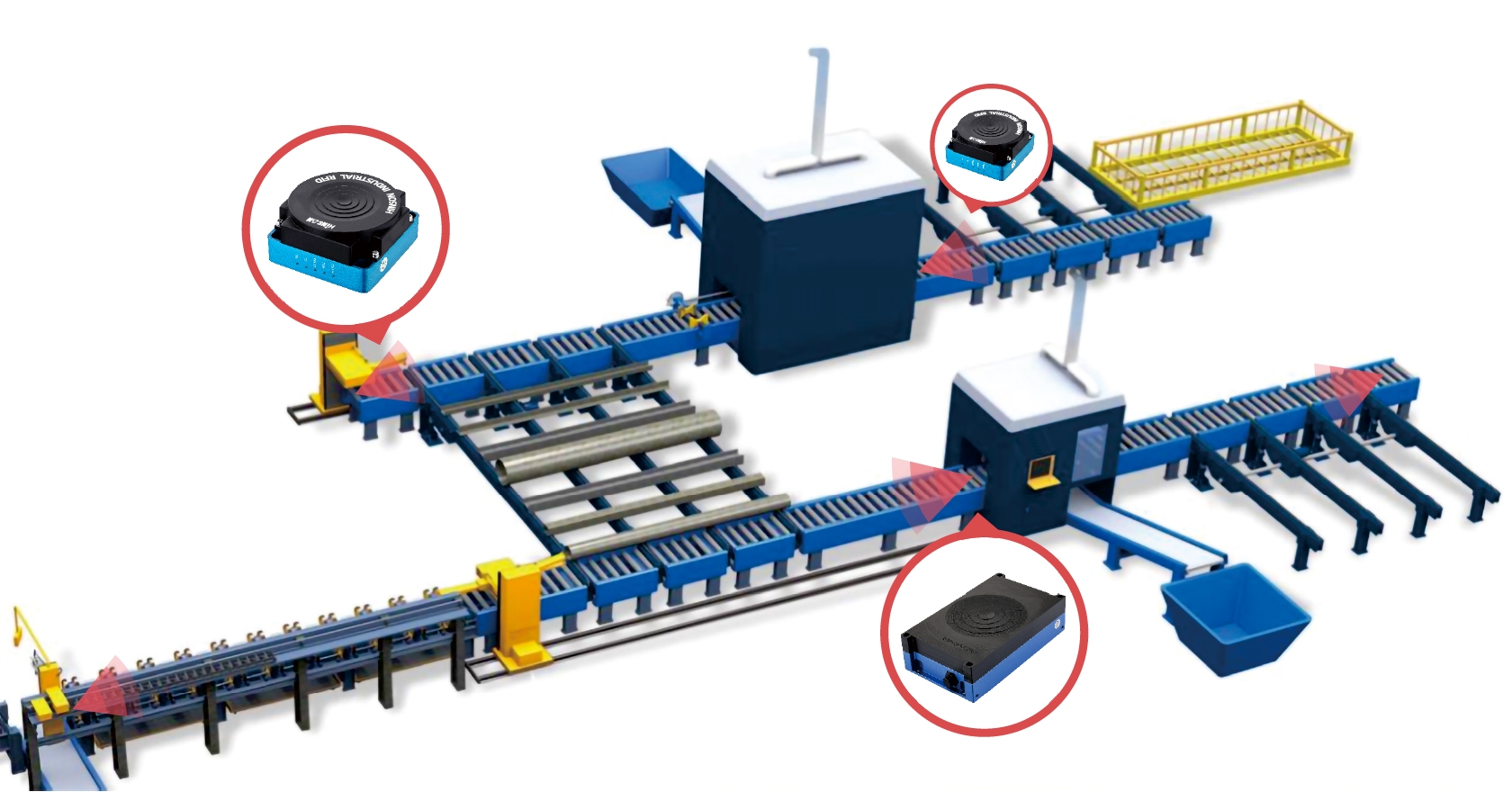 物流工程の出入り口でトレーサビリティの確保の画像